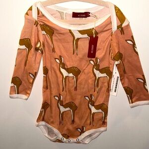 🟡Deer Print One Piece - Pink